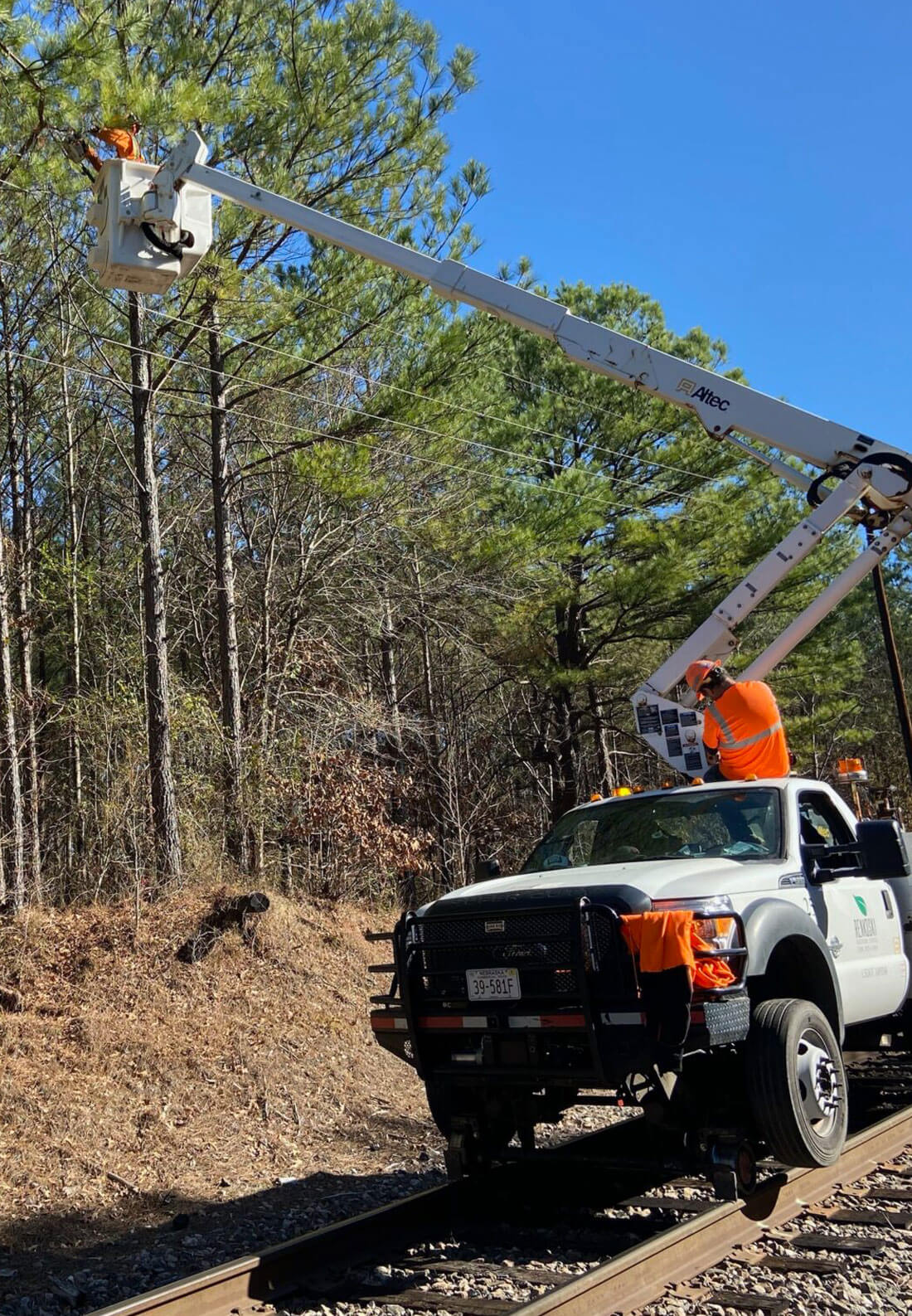 People working on power lines People working on power lines